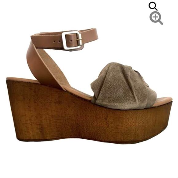 Seychelles Deep Breath Taupe Suede Wedge - Picture 2 of 7